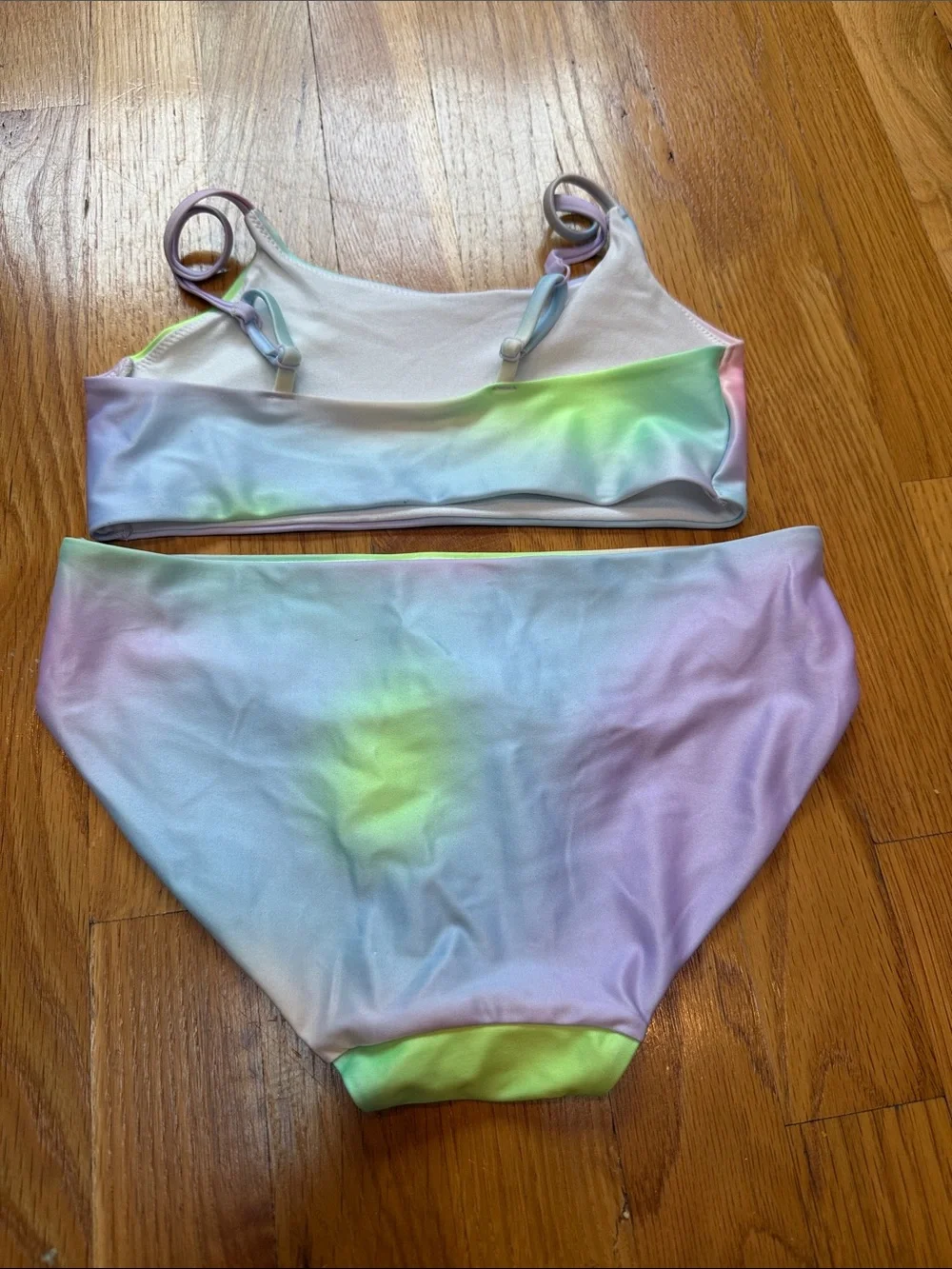 H&M Pastel Rainbow Two-Piece Girls' Swim Set - Pink, Green, Purple